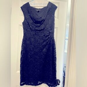 CONNECTED evening dark blue sparkling dress. Size 14P